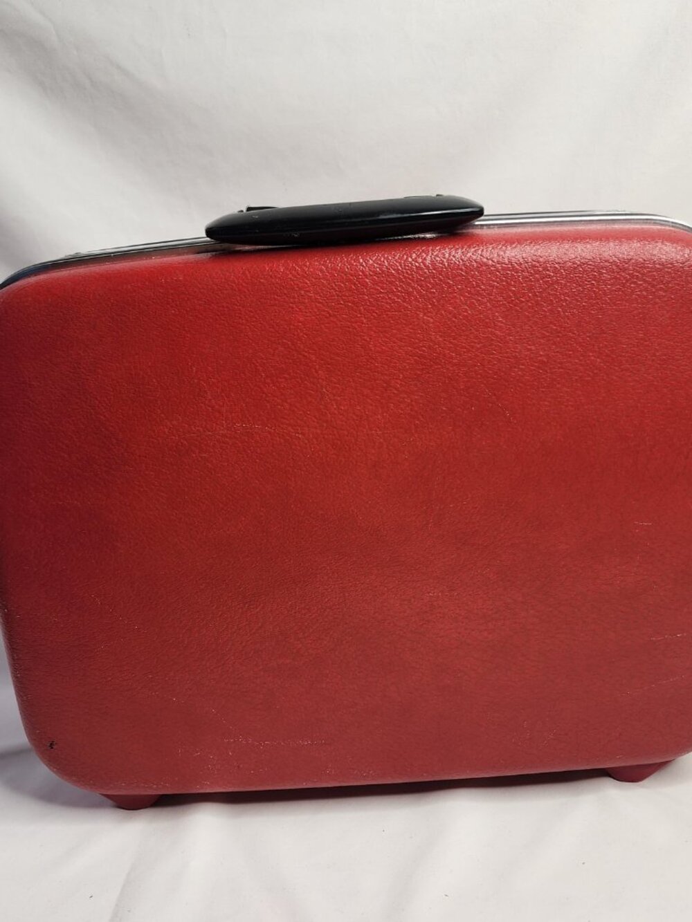 Vintage Jetliner Hardshell Suitcase Red Retro 1960s Train Case Luggage
